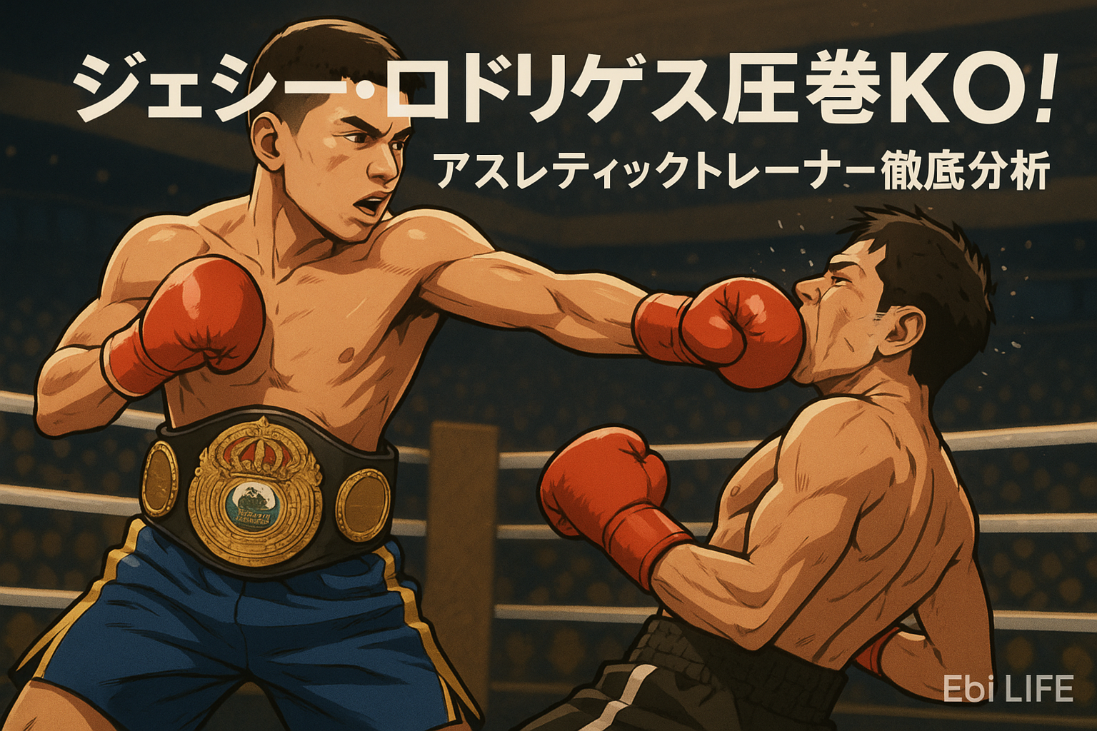 ジェシー・ロドリゲスKO勝利のアスレティックトレーナー分析イラスト